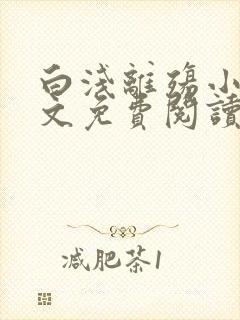 白浅离殇小说全文免费阅读