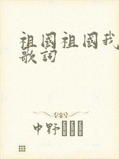 祖国祖国我爱你歌词