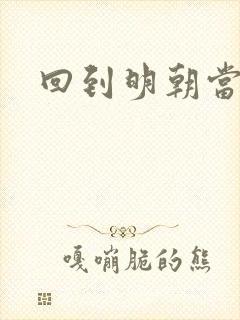 回到明朝当太子