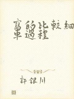 写的比较细的开车过程