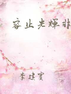 容止光辉非世人