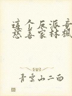 这个反派竟然是慈善家林枫