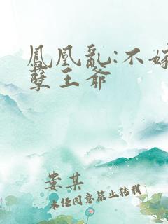 凤凰乱:不嫁妖孽王爷