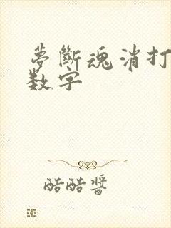 梦断魂消打三个数字