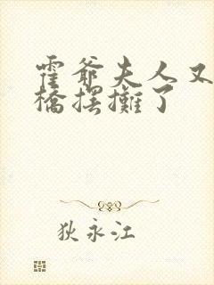 霍爷夫人又去天桥摆摊了