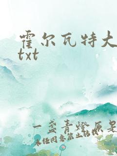 霍尔瓦特大街 txt