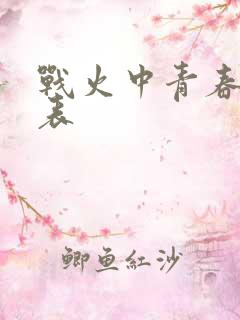 战火中青春演员表