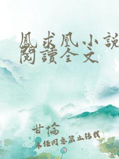 凤求凰小说免费阅读全文