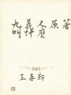 九义人原著小说叫什么