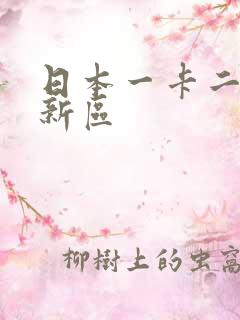日本一卡二卡三新区