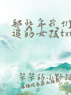 那些年我们一起追的女孩txt