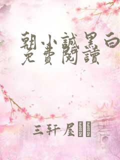 朝小诚黑白小说免费阅读