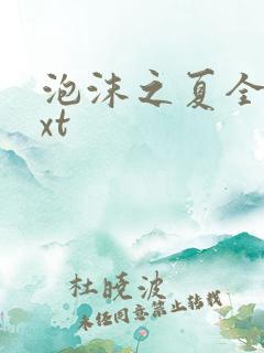 泡沫之夏全集txt