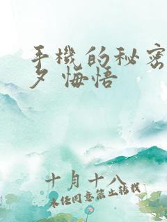 手机的秘密 七夕 悔悟