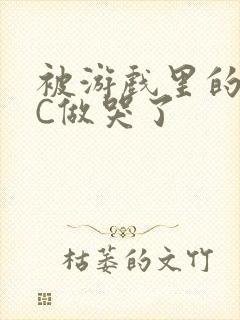 被游戏里的NPC做哭了