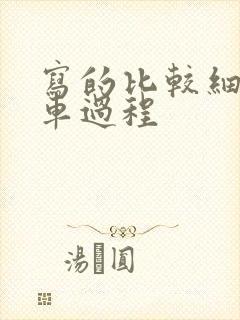 写的比较细的开车过程