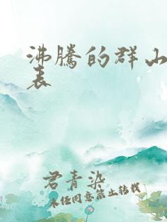 沸腾的群山演员表