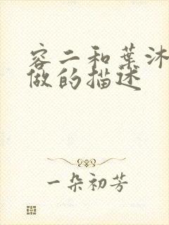 容二和叶沐走着做的描述