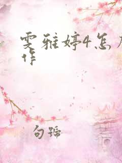 雯雅婷4怎么操作