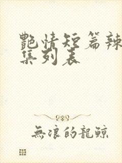 艳情短篇辣文合集列表