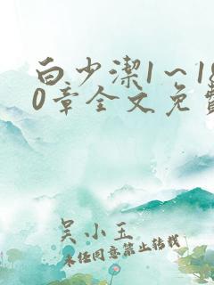 白少洁1～180章全文免费