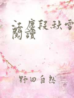 江尘段秋雪免费阅读