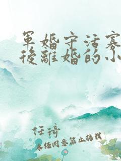 军婚守活寡重生后离婚的小说