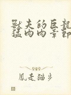 兽夫的巨龙太凶猛肉肉章节