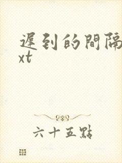 迟到的间隔年txt