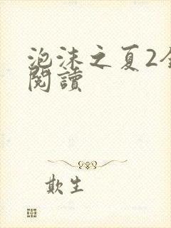 泡沫之夏2全文阅读
