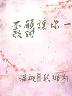 不愿让你一个人歌词