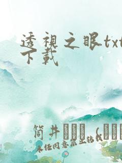 透视之眼txt下载