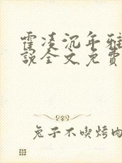 霍凌沉年雅璇小说全文免费阅读