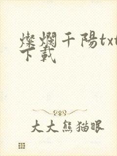 灿烂千阳txt下载