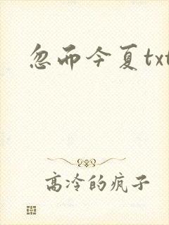 忽而今夏txt