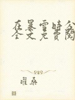 在暴雪时分小说全文免费阅读