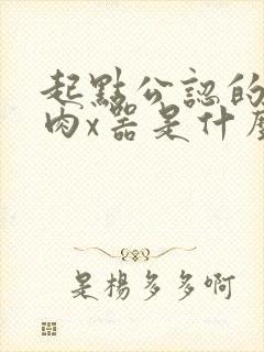 起点公认的三大肉x器是什么