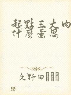 起点三大肉器是什么意思