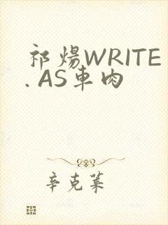 祁炀WRITE. AS车肉