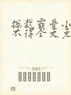 总裁霸爱小妻惹不得全文免费阅读