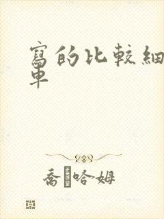 写的比较细的开车