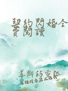 契约闪婚全文免费阅读