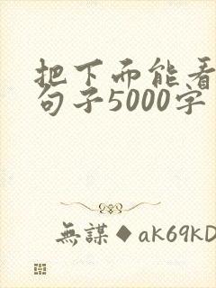 把下面能看湿的句子5000字