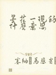 昙花一现的现是什么意思