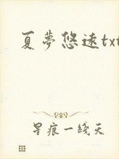 夏梦悠远txt