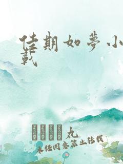 佳期如梦小说下载