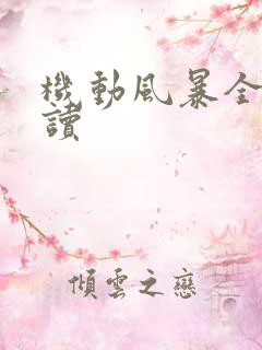 机动风暴全文阅读