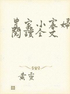 农家小寡妇免费阅读全文