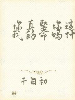 你真紧你这是要我的命吗什么意思