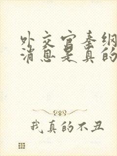 外交官秦纲最新消息是真的吗还是假的